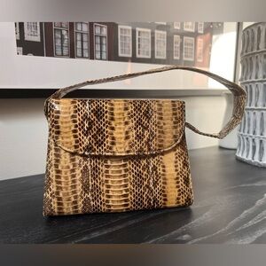 Gail Labelle vintage snakeskin top handle handbag purse Very good used condition